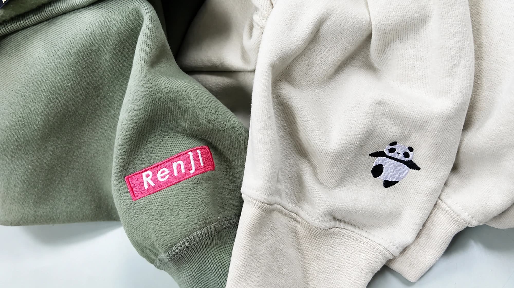 袖にワンポイント刺繍が、いまアツい